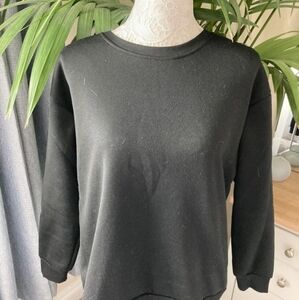 Shein Black Thermal Lined Black Sweatshirt